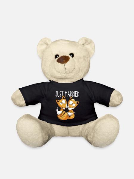 Just Married Renards - Mariage - Cadeau - Nounours - noir