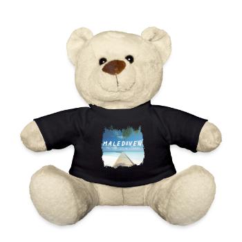 Maldives Island Holiday Sea Palms Travel Gift - Teddy Bear - black - Front