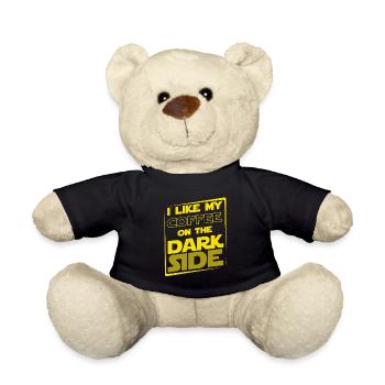 I LIKE MY COFFEE ON THE DARK SIDE Sayings T-shirt - Teddy Bear - black - Front