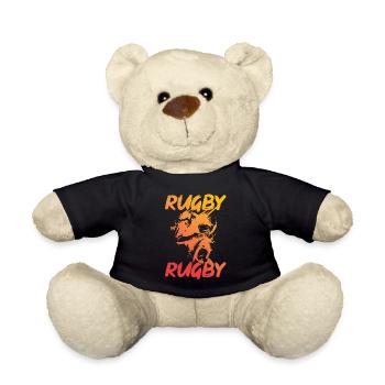 Rugby rugby american football - Teddy Bear - black - Front