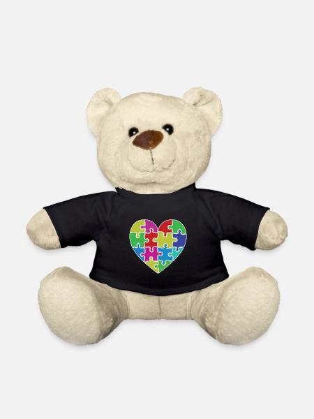 Herz Puzzle Patch Herz - Teddy - Schwarz
