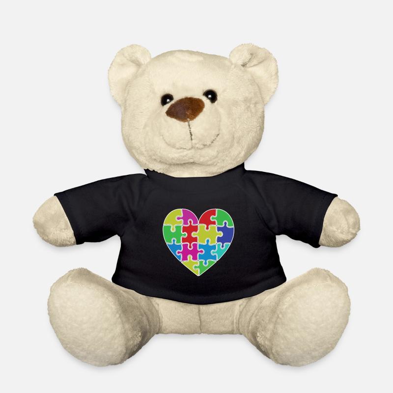 Herz Puzzle Patch Herz - Teddy - Schwarz
