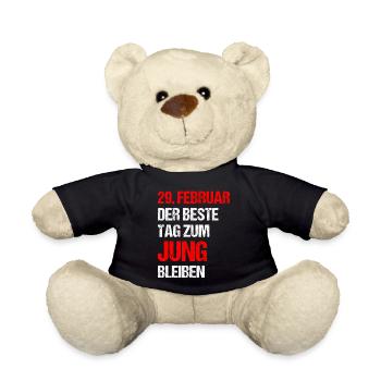 29. Februar Der Beste Tag Zum Jung Bleiben - Teddy - Schwarz - Vorne