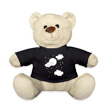 Sweet moon clouds night sky fantasy kids baby - Teddy Bear - black - Front