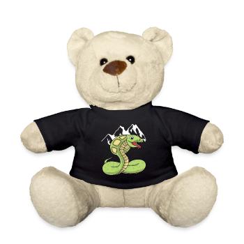 Mountains wilderness snake boa cobra wild animal nature - Teddy Bear - black - Front