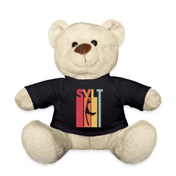Sylt Insel Urlaub Ferien vintage retro - Teddy - Schwarz - Vorne