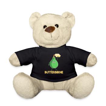 Butterbirne Lustiges Obst Butter Birne Geschenk - Teddy - Schwarz - Vorne