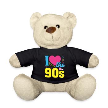 J'aime la chemise des années 90 - Nounours - noir - Devant
