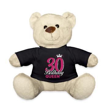 30th birthday 30 year old - Queen gift woman - Teddy Bear - black - Front