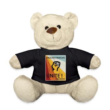 Procrastinators Unite Tomorrow Lazy His Gift - Teddy Bear - black - Front