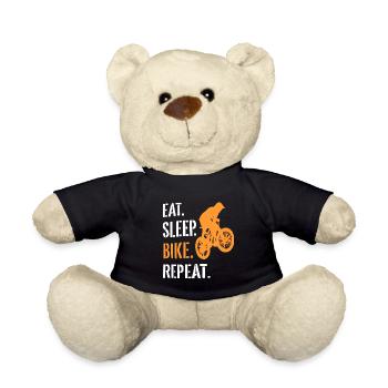 Eat sleep bike repeat bike bike gift idea - Teddy Bear - black - Front