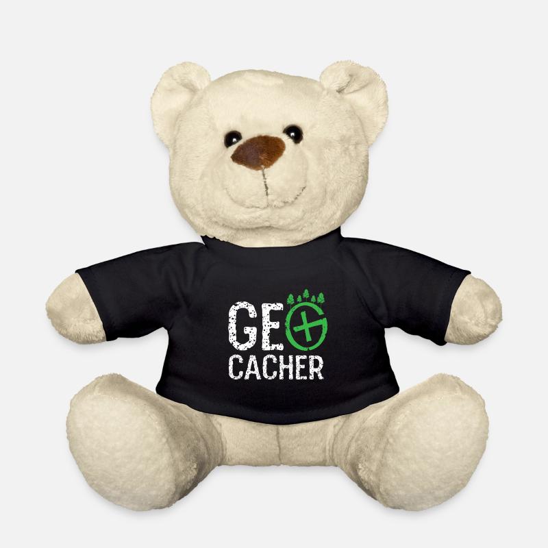 geocaching, cache, gps, geocache, geocacher, logbu - Teddy - Schwarz