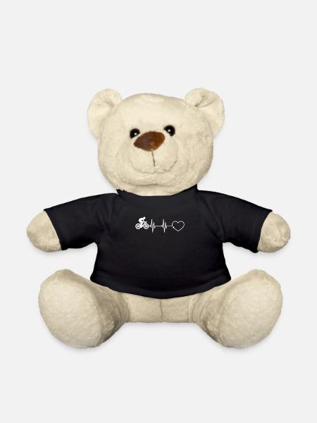 Racing bike heartbeat bike race bike race pulse - Teddy Bear - black