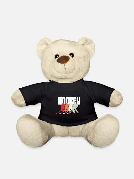 hockey field hockey hockey stick sport ice hockey - Teddy Bear - black