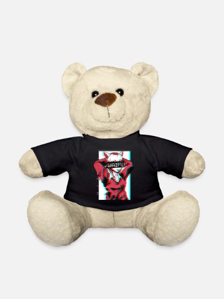Waifu Neko Anime Cat Girl Vaporwave Cadeau - Nounours - noir