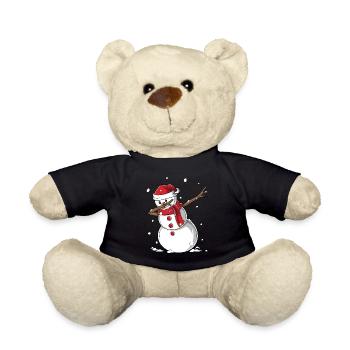 Tupfen Schneemann Santa Hat - Lustiges Weihnachtsgeschenk - Teddy - Schwarz - Vorne
