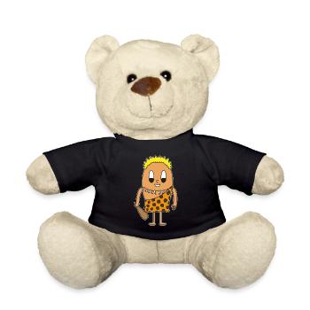 Stone age man egg - Teddy Bear - black - Front