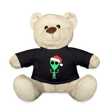 Alien Weihnachten Weihnachtsmann - Teddy - Schwarz - Vorne