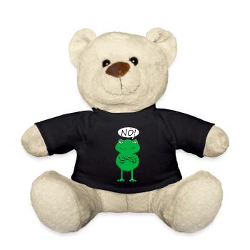 Statement, Der Nö Frosch Lustiges Statement Frog - Teddy - Schwarz - Vorne
