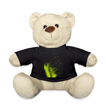Plume abstraite / ligne / vert / motif - Nounours - noir - Devant