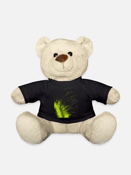 Abstrakte Feder / Linie / grün / Muster - Teddy - Schwarz