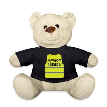 Macron releases yellow vest anti-finance Referendum - Teddy Bear - black - Front