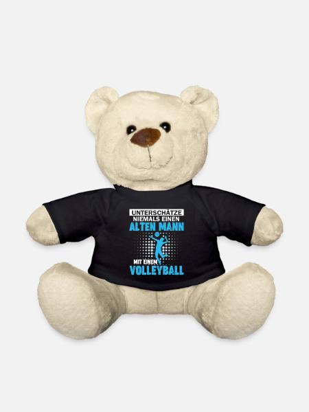 alter Mann mit einem Volleyball - Teddy - Schwarz