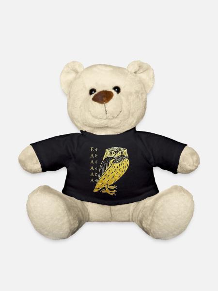 Ελλάδα Ellada Greece Griechenland Owl Gold Kauz - Teddy - Schwarz