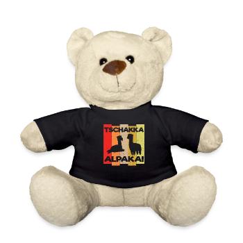 Alpaca Lama Alpacas Tschakka Funny Gift - Teddy Bear - black - Front