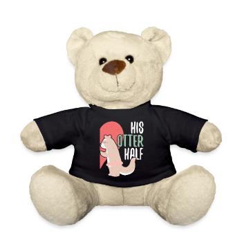His Otter Half Liebespaar Valentinstag Couple Paar - Teddy - Schwarz - Vorne