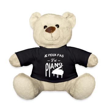 Je peux pas j'ai piano - Nounours - noir - Devant