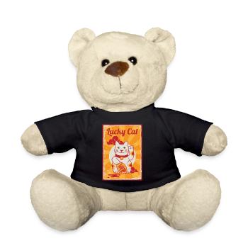 Japanese lucky cat - Teddy Bear - black - Front