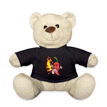 Lustige Chilischote - Peperoni - Teddy - Schwarz - Vorne