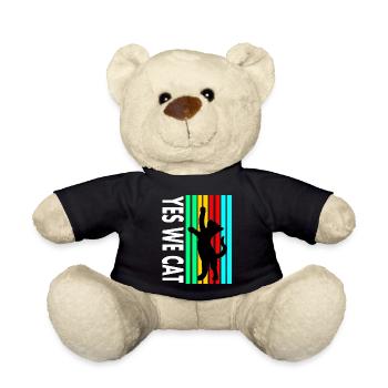 Katze Katzenfreund Katzengesicht Haustier Geschenk - Teddy - Schwarz - Vorne