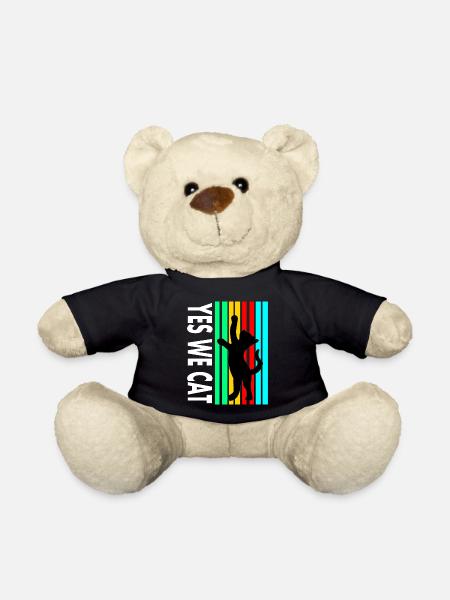 Katze Katzenfreund Katzengesicht Haustier Geschenk - Teddy - Schwarz