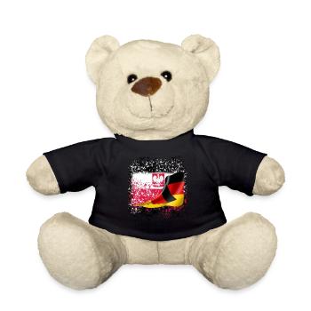 deutsch polnische Freundschaft Freunde Flagge - Teddy - Schwarz - Vorne