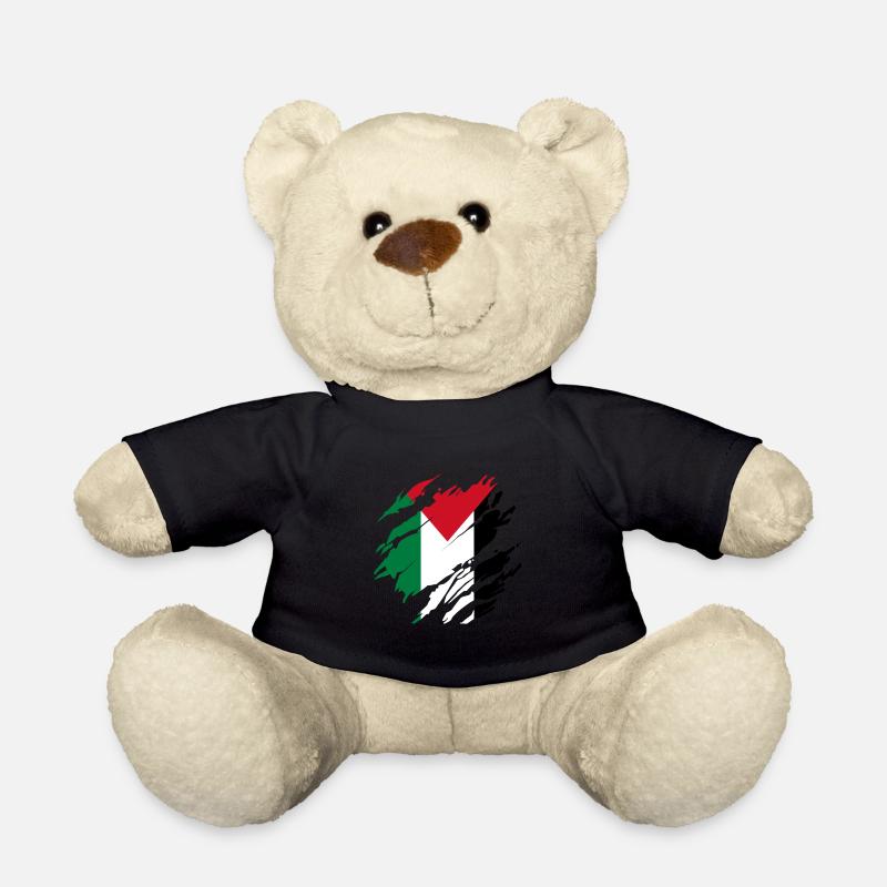 Gaza Strip Palestine Palestinian Flag - Teddy Bear - black
