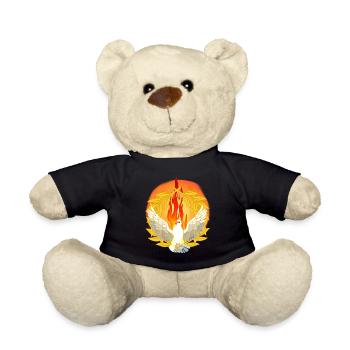 Dove of Peace Flame Dove War Disarmament Bird - Teddy Bear - black - Front