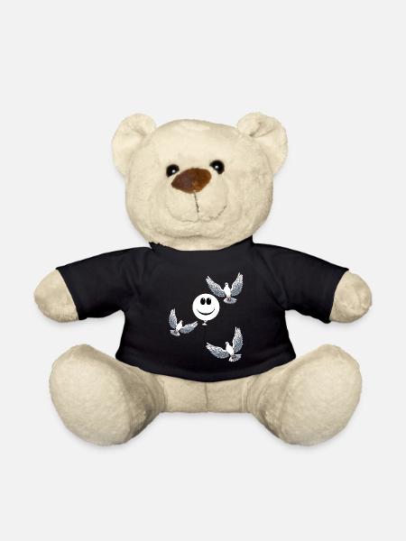 Himmlisch Luftballon Friedenstauben Tauben Frieden - Teddy - Schwarz