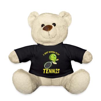 Lustiger Tennis Spruch Tennisball Kinder - Teddy - Schwarz - Vorne