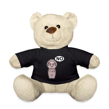 Sloth is annoyed and says no - Teddy Bear - black - Front