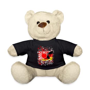 Friendship Japan Rising Sun German Flag - Teddy Bear - black - Front