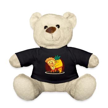 Lustig Japanisch Sumo Ananas Hawaiian Pizza Lover - Teddy - Schwarz - Vorne
