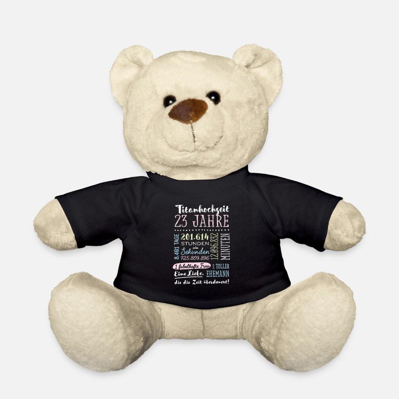Titanhochzeit 23 Jahre Hochzeitstag Geschenk - Teddy - Schwarz