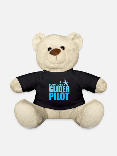 Segelflugzeug Spruch Born to be a Glider Pilot - Teddy - Schwarz