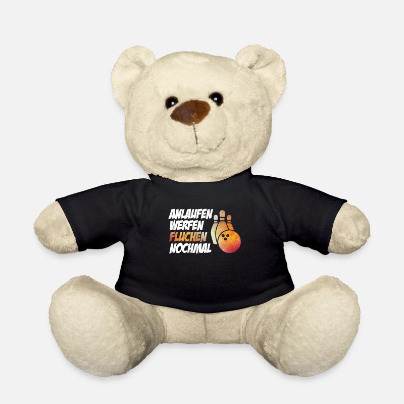 Anlaufen werfen fluchen nochmal lustiger Bowling - Teddy - Schwarz