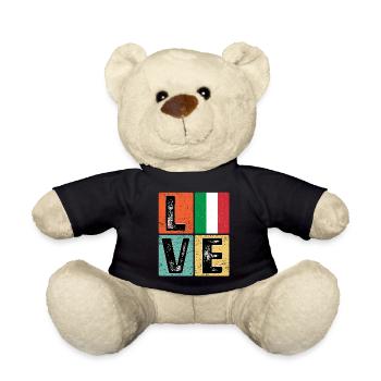 I Love Italy flag for Italian pride - Teddy Bear - black - Front
