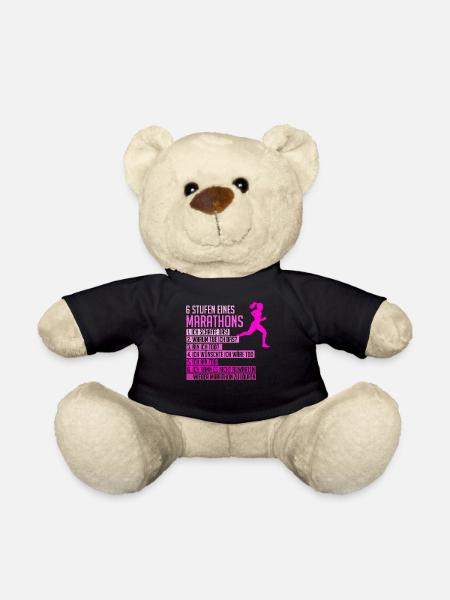 Lustiger Marathon Spruch Läuferin Frauen Geschenk - Teddy - Schwarz