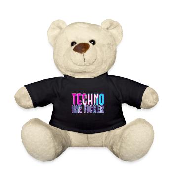 Techno ihr Ficker Hardtekk Electro Deep House - Teddy - Schwarz - Vorne