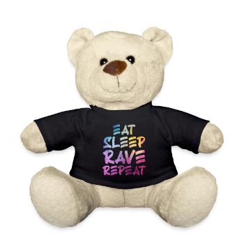 Eat Sleep Rave Repeat Hardtek Techno Hardstyle - Teddy - Schwarz - Vorne
